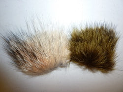 Nature's Spirit Dyed Coyote Premium Wing Fur Olive Hair, Fur