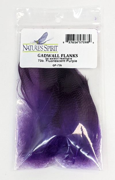 Nature's Spirit Gadwall Flanks - 24 Select Feathers Fl Purple Saddle Hackle, Hen Hackle, Asst. Feathers