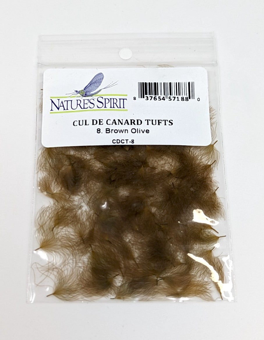 Natures Spirit Cul de Canard CDC Tufts Brown Olive Saddle Hackle, Hen Hackle, Asst. Feathers