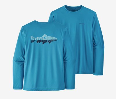 Patagonia Men's Long Sleeve Capilene Cool Daily Fish Graphic Shirt Wild Waterline: Anacapa Blue / L Clothing