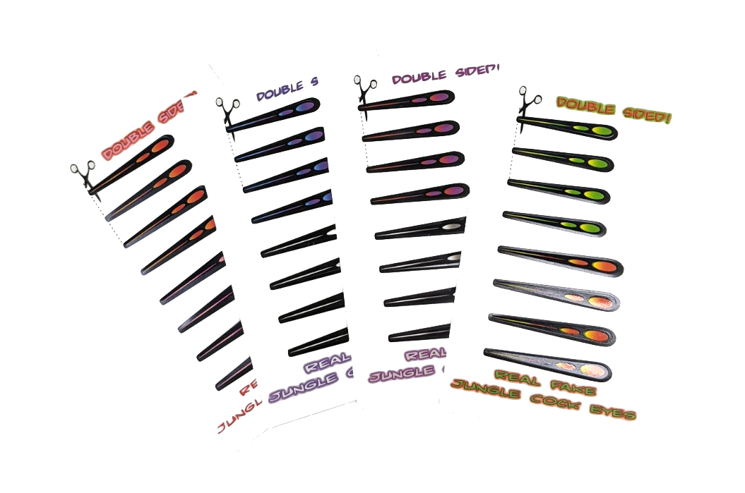 Real Fake Jungle Cock Eyes Color Assortment Beads, Eyes, Coneheads