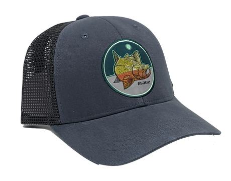 Sage Rainbow Trout Patch Trucker Cap - Blue Hats, Gloves, Socks, Belts