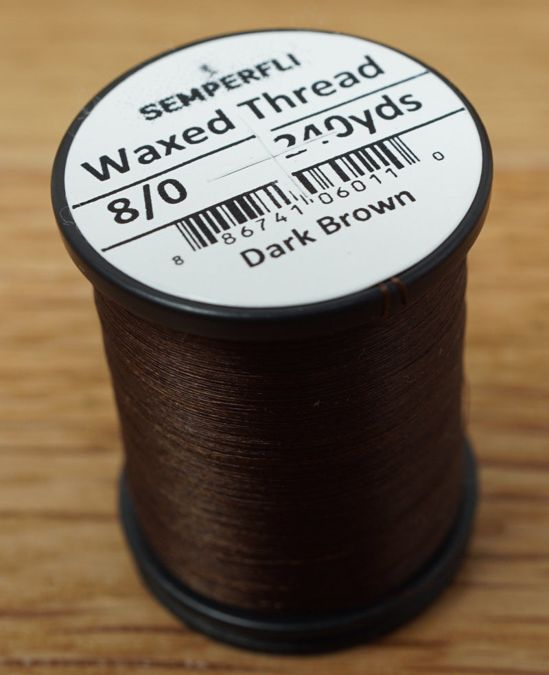 Semperfli Classic Waxed Thread 8/0 Dark Brown Threads