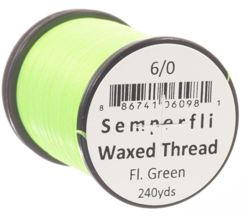 Semperfli Fluoro Classic Waxed Thread Fluoro Green / 6/0 Threads