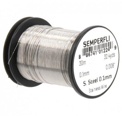 Semperfli Stainless Steel Fly Brush Wire 0.1 mm Wires, Tinsels