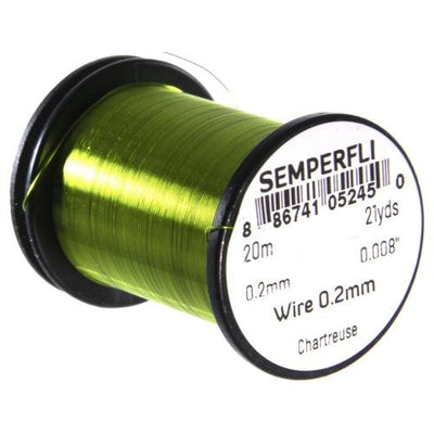 Semperfli Tying Wire 0.2mm Chartreuse Wires, Tinsels
