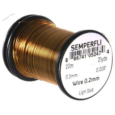 Semperfli Tying Wire 0.2mm Light Gold Wires, Tinsels