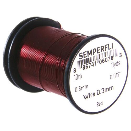 Semperfli Tying Wire 0.3mm Red Wires, Tinsels