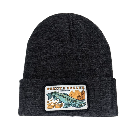 Shop Logo Patch Staple Beanie (C08-A) Heather Charcoal Hats, Gloves, Socks, Belts