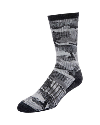 Simms Merino Midweight Hiker Sock Hex Flo Camo Carbon / M Hats, Gloves, Socks, Belts