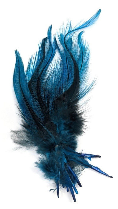 UV2 Coq de Leon Perdigon Fire Tail Feathers #125 Fl Blue Saddle Hackle, Hen Hackle, Asst. Feathers