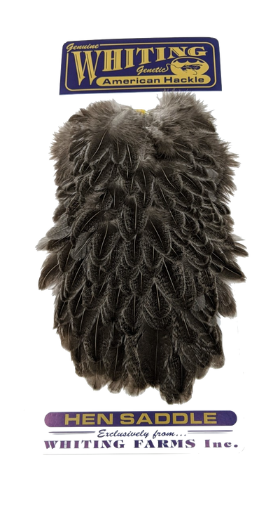 Whiting American Hen Saddles Mottled Grey Wild Type Saddle Hackle, Hen Hackle, Asst. Feathers