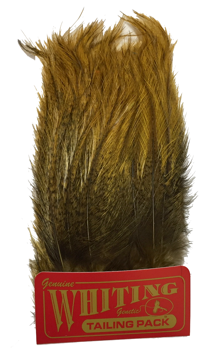 Whiting Coq de Leon Tailing Pack - Badger Dyed Badger Dyed Golden Olive Saddle Hackle, Hen Hackle, Asst. Feathers
