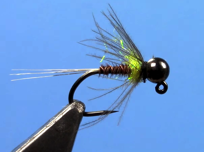 Tungsten Jig Yellow Spot Nymph fly tying video