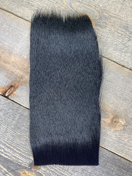 Varner's Big Bug Deer Hair 4" x 8" Patch - Late Season Grade #1 Black Deer Hair