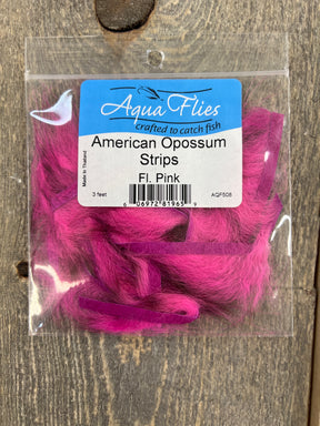 Aqua Flies American Opossum Strips Hot Pink Misc. Hair & Fur
