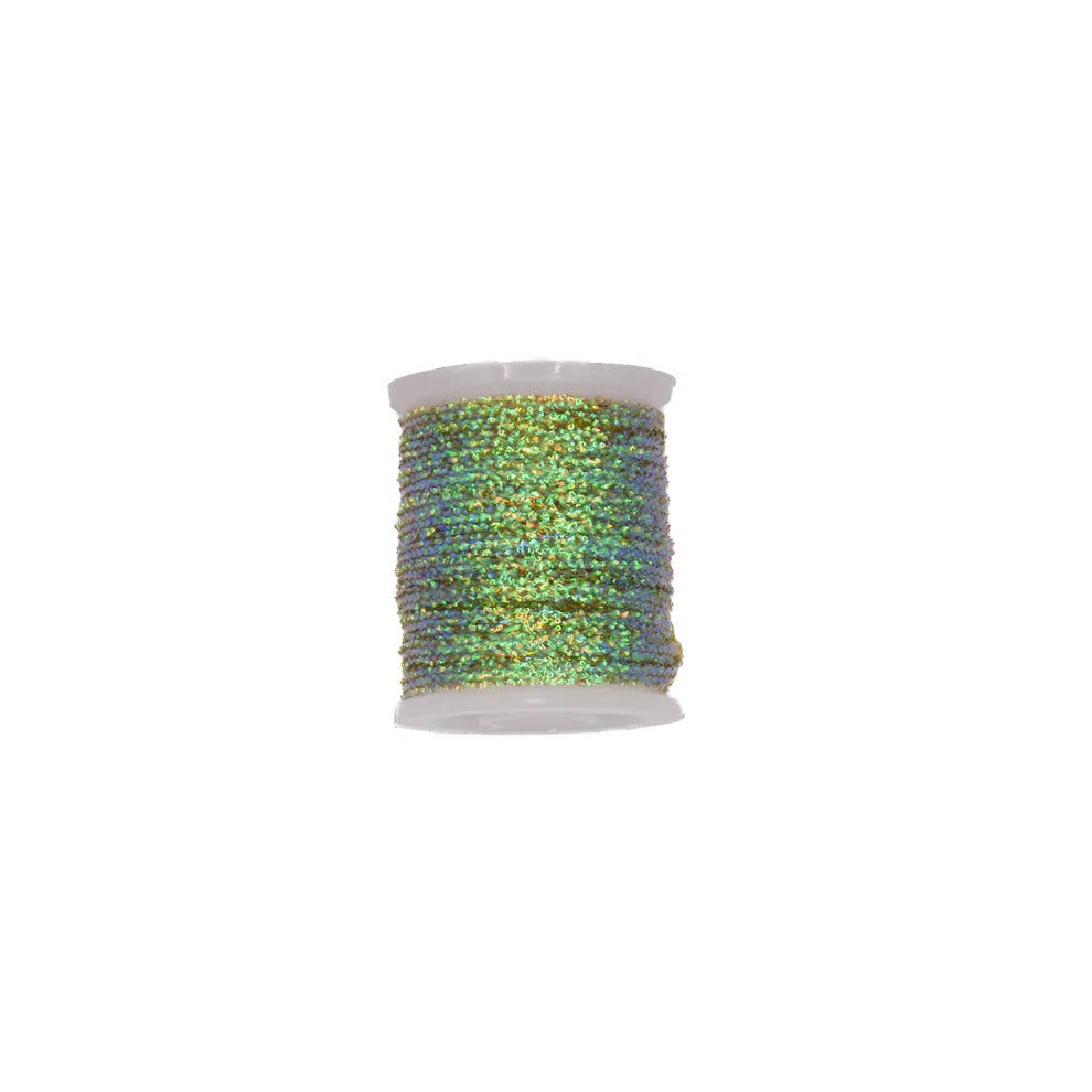 Cascade Crest Pearlescent Flat Braid Olive Wires, Tinsels