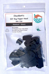 Chocklett's DIY Bulk Bug Popper Heads Black / Medium Foam & Foam Bodies