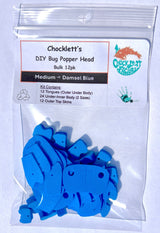 Chocklett's DIY Bulk Bug Popper Heads Damsel Blue / Medium Foam & Foam Bodies