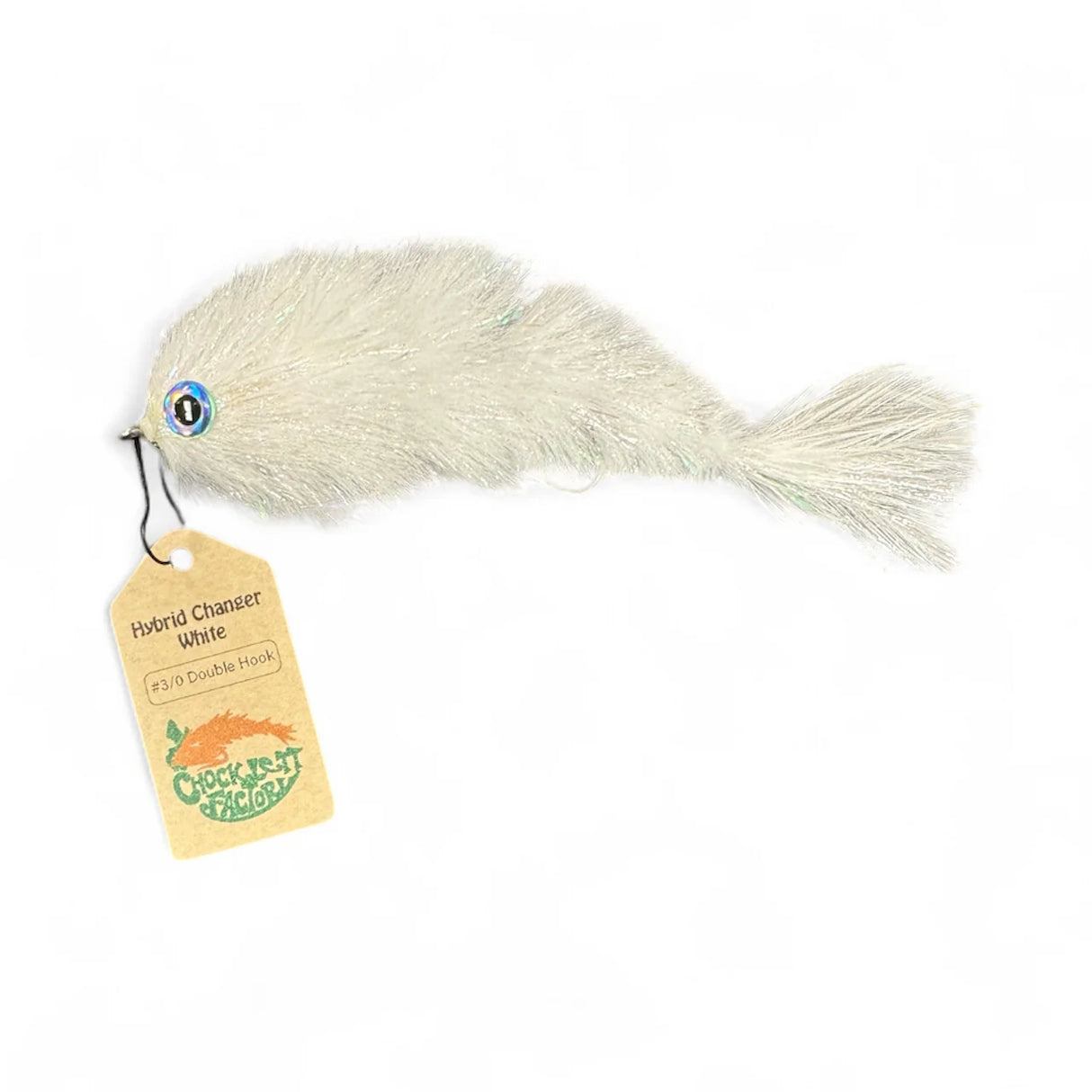 Chocklett's Hybrid Game Changer (double hook) 5"-  3/0 White Warmwater Flies