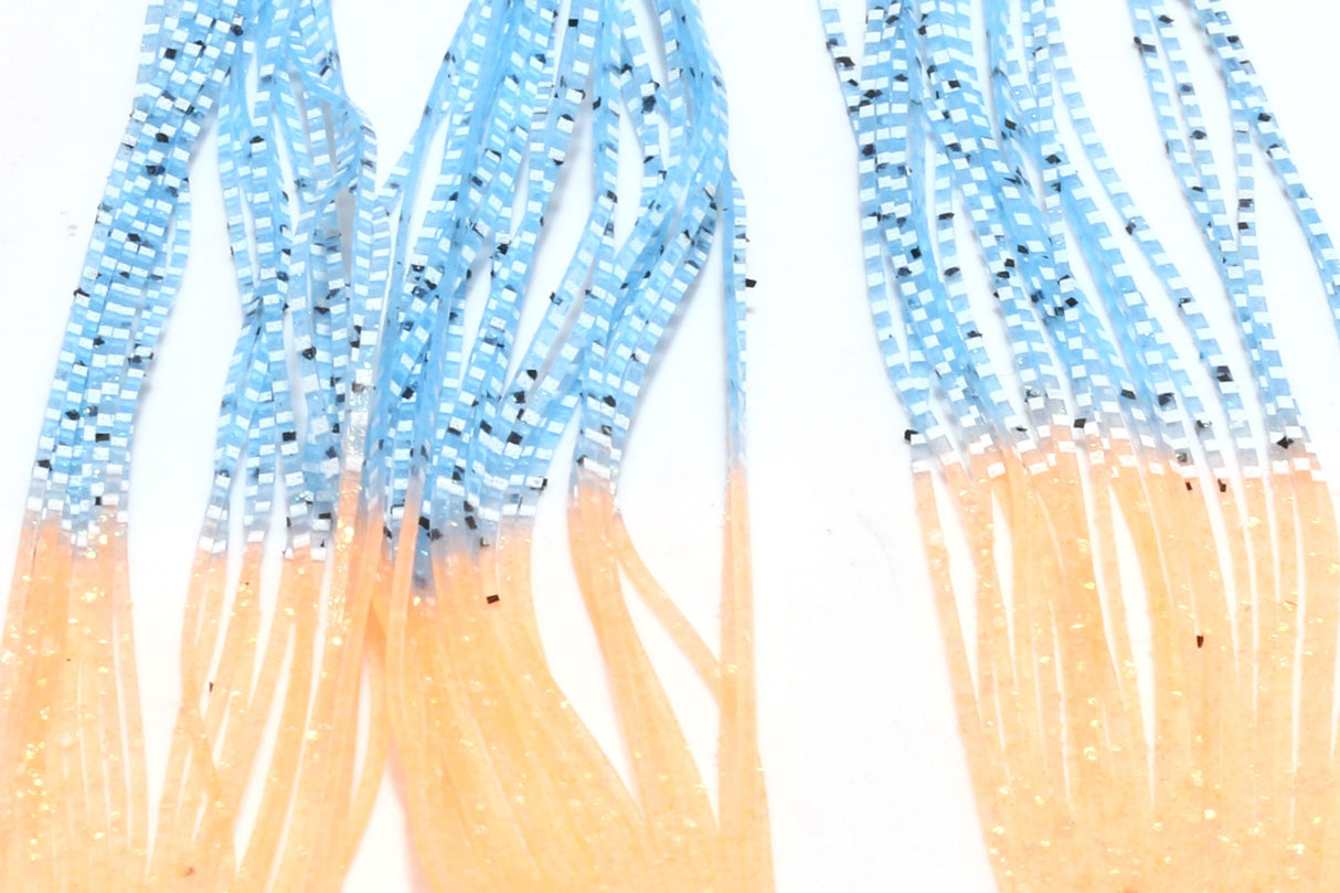 Crab Crusher Legs #3 Shrimp Blue Barred Clear Rubber Legs