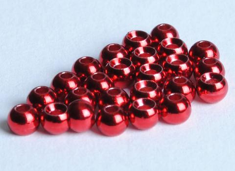Dakota Angler and Outfitter Tungsten Round Beads 50 Pack Metallic Red / 2mm Hook Sizes 18-20 Beads, Eyes, Coneheads