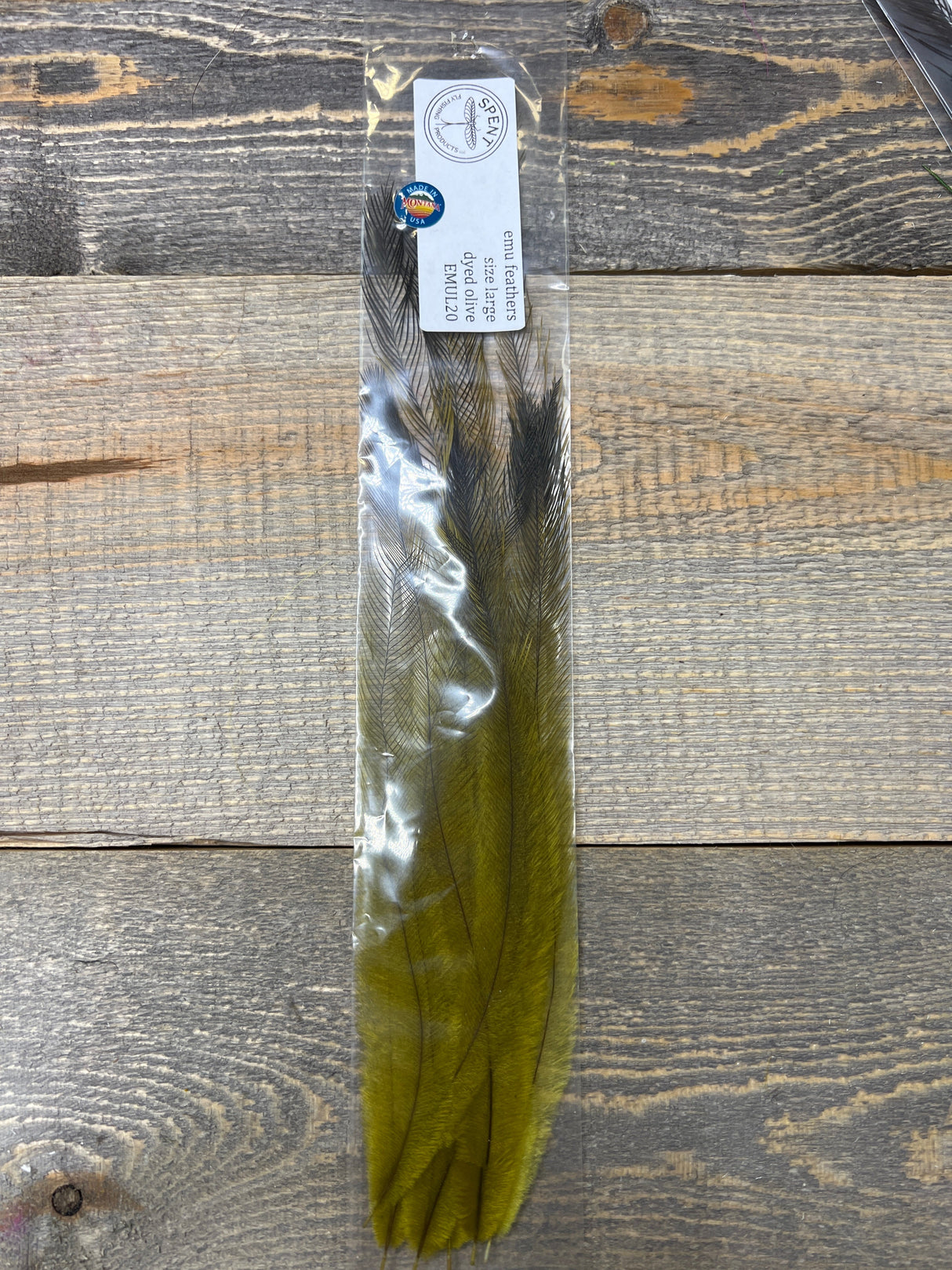 Dyed Large Emu Feathers Olive Misc. Feathers