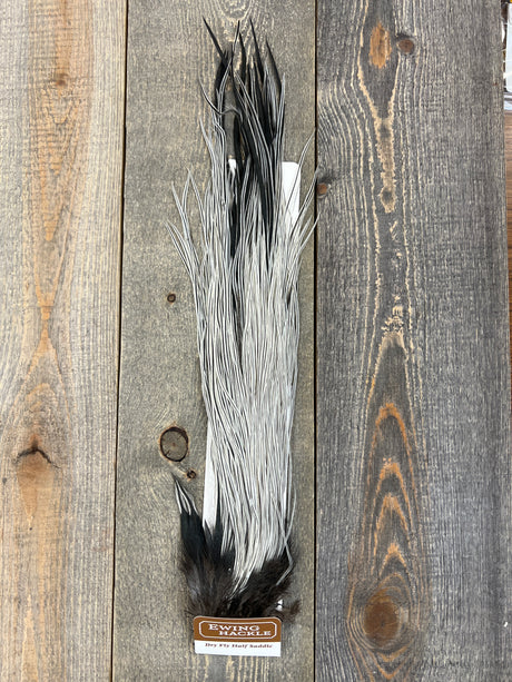 Ewing Dry Fly #2 Half Saddle Silver Badger Dry Fly Hackle