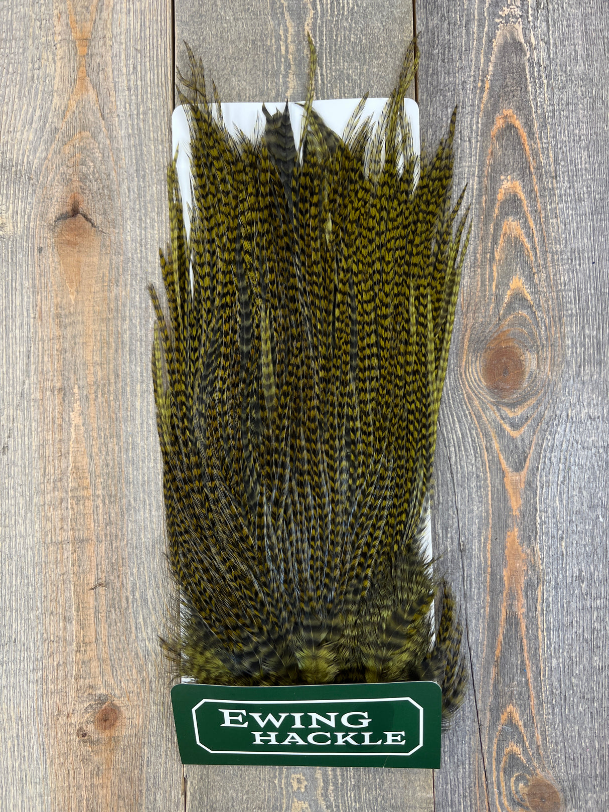 Ewing Grizzly Ewing Saddles Dark Olive Streamer Feathers