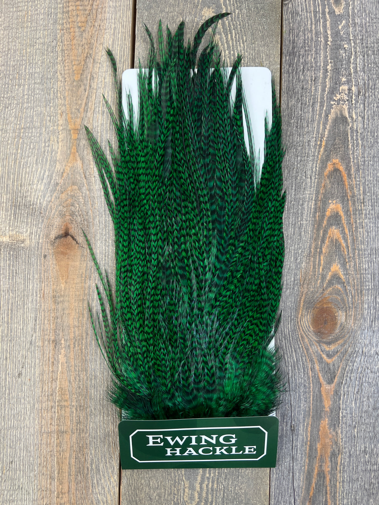 Ewing Grizzly Ewing Saddles Emerald Green Streamer Feathers