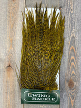 Ewing Grizzly Ewing Saddles Golden Olive Streamer Feathers