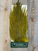 Ewing Grizzly Ewing Saddles Olive Streamer Feathers