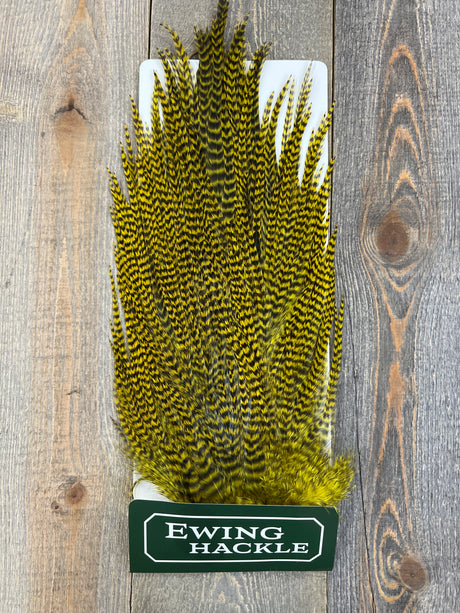 Ewing Grizzly Ewing Saddles Olive Streamer Feathers