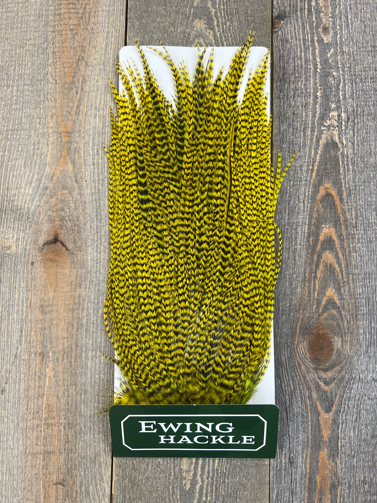 Ewing Grizzly Ewing Saddles Yellow Chartruese Streamer Feathers