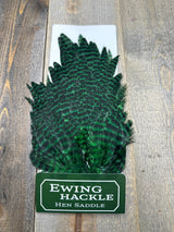 Ewing Grizzly Hen Saddle Emerald Green Hen Hackle