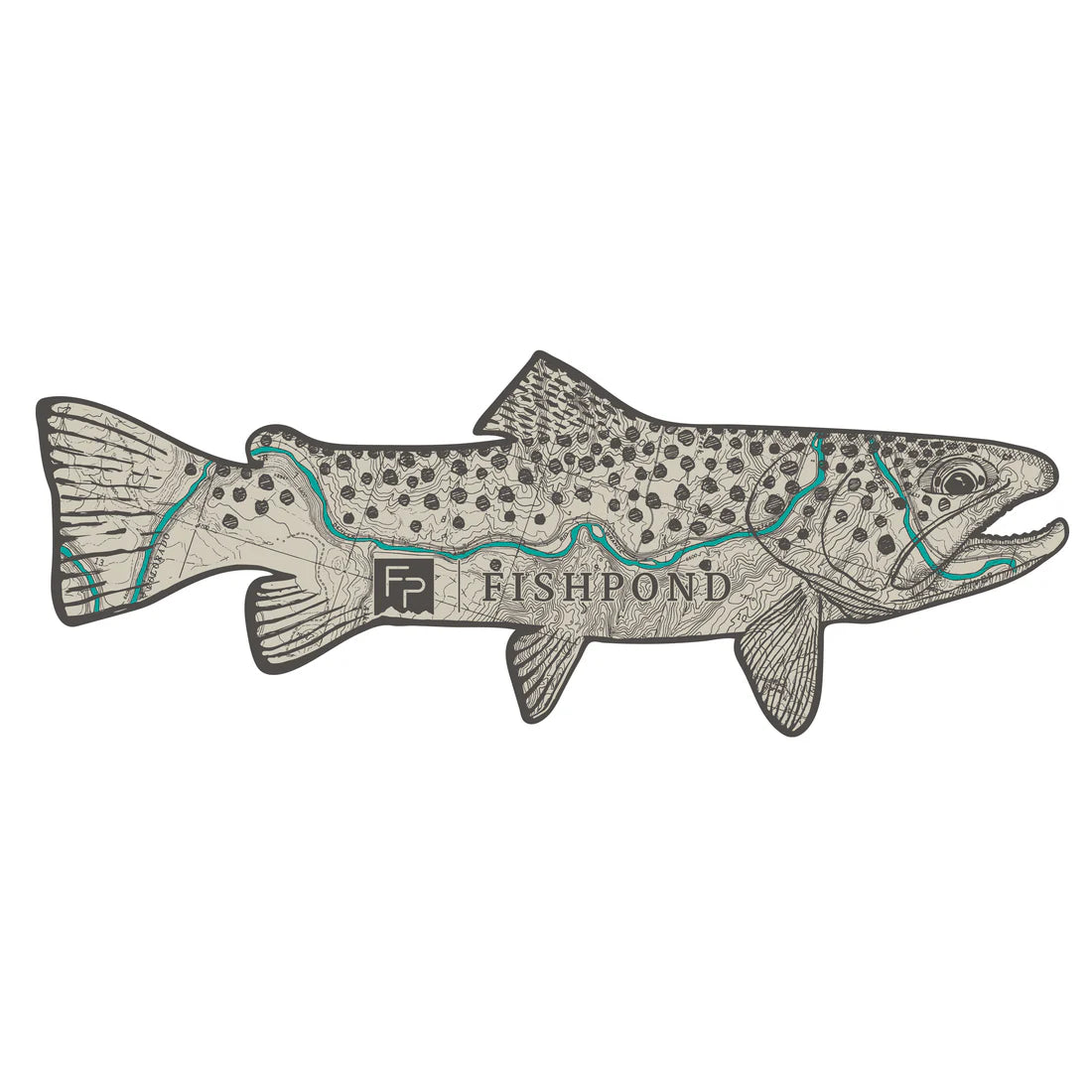 Fishpond Topo Trout Sticker - 8" Stickers