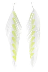 Galloup's Fish Feathers - Shark Fin White/Chartreuse Saddle Hackle, Hen Hackle, Asst. Feathers