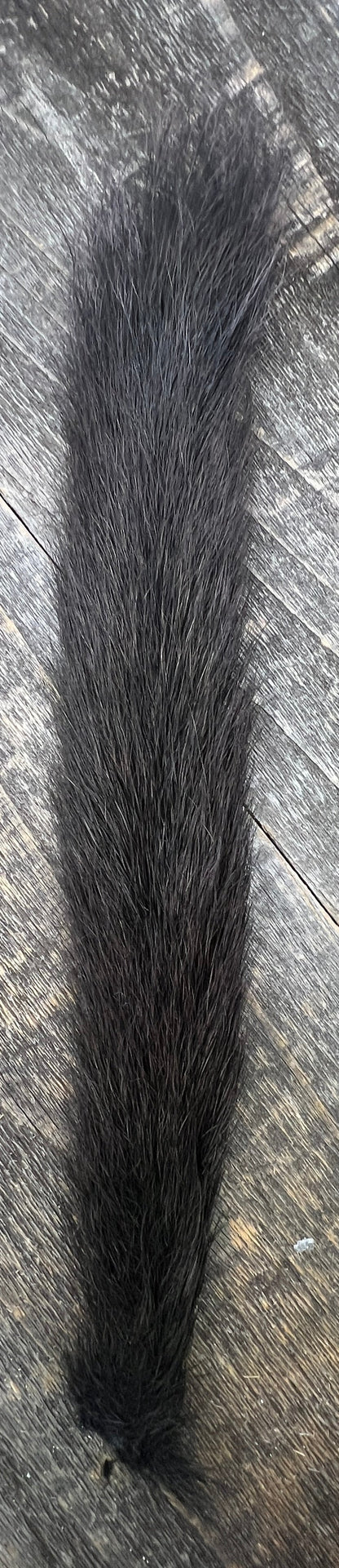 Grey Squirrel Tail Black Hair, Fur