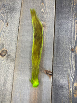 Grey Squirrel Tail Bleached Dyed Chartreuse Hair, Fur