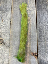 Grey Squirrel Tail Bleached Dyed Green Hair, Fur
