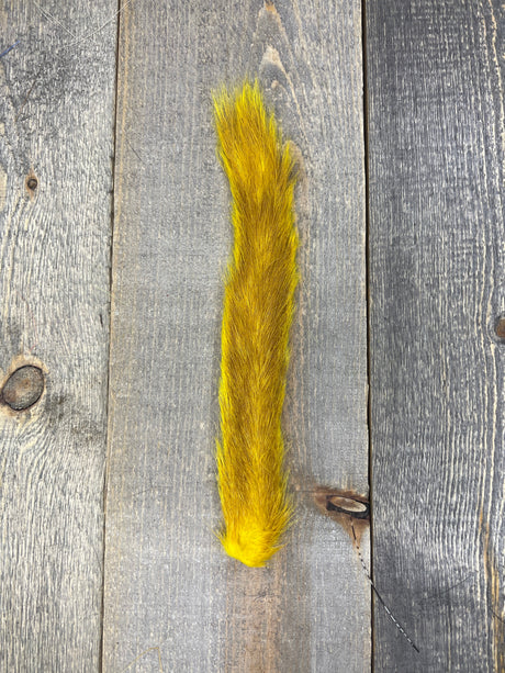 Grey Squirrel Tail Bleached Dyed Yellow Hair, Fur