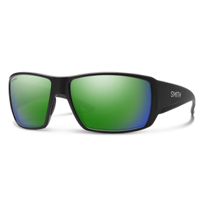 Guide's Choice Matte Black ChromaPop Glass Polarized Green Mirror Eyewear