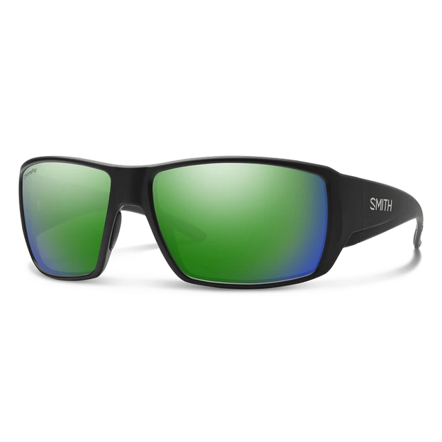 Guide's Choice XL Matte Black ChromaPop Glass Polarized Green Mirror Eyewear