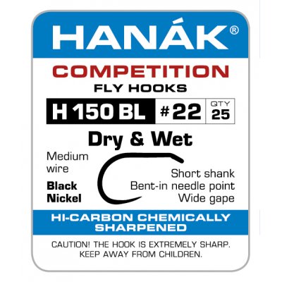 Hanak 150 BL Dry & Wet Fly Hook 25 Pack #10 Hooks