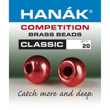 Hanak Brass Metallic+ Beads - 20 pack Red / 2.0mm Beads, Eyes, Coneheads