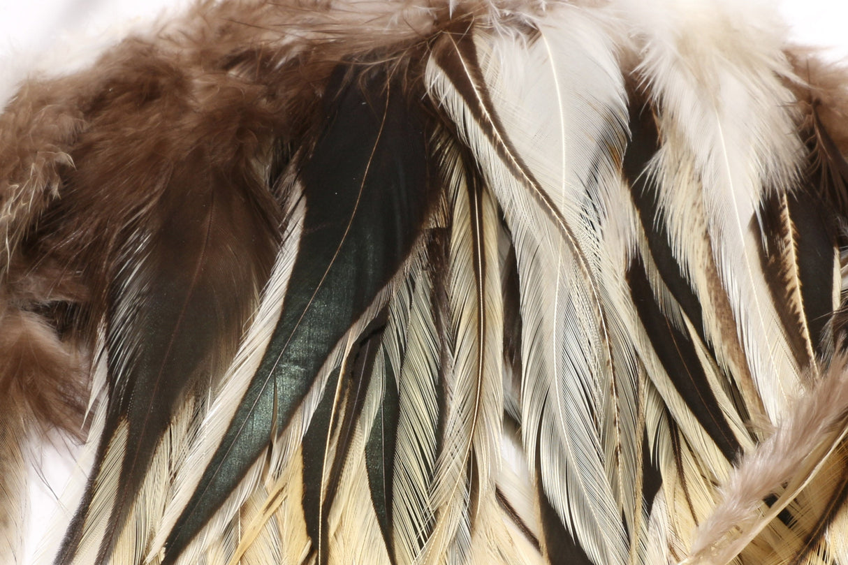 Hareline Badger Saddle Hackle 5-7" Natural #242 Saddle Hackle, Hen Hackle, Asst. Feathers