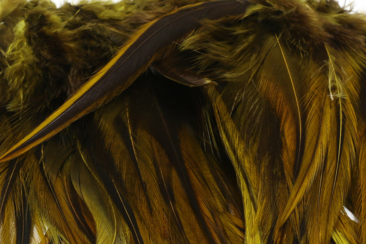 Hareline Badger Saddle Hackle 5-7" Olive #263 Saddle Hackle, Hen Hackle, Asst. Feathers