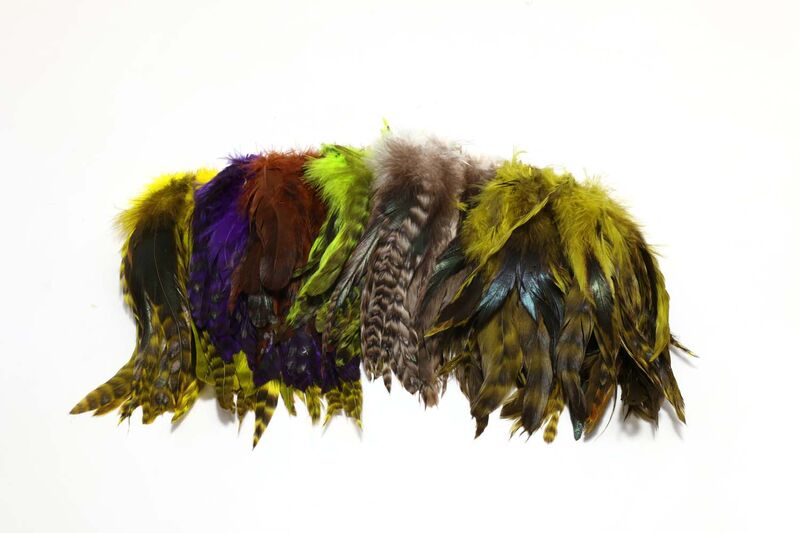 Hareline Barred Variant Schlappen 5-7" Saddle Hackle, Hen Hackle, Asst. Feathers