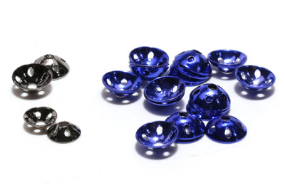 Hareline Brassonic Discs 10mm / Metallic Blue #23 Beads, Eyes, Coneheads