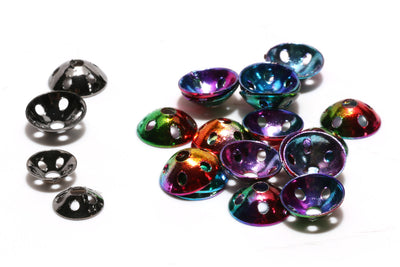 Hareline Brassonic Discs 10mm / Rainbow #306 Beads, Eyes, Coneheads